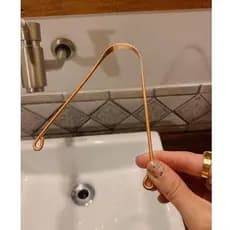 Limpador Raspador de Língua 100% Cobre Para Raspagem Lingual Higiene Saúde Bucal