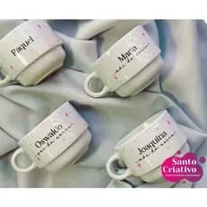 Torre Xícara Personalizada de Cerâmica com Logo ou Nome Frase