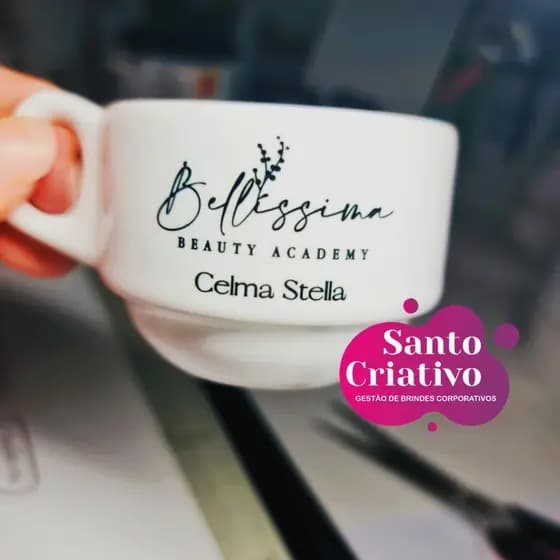 Xícara Personalizada Com Pires Cafezinho - 80ML COM PIRES