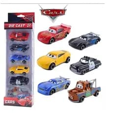Kit 6 Carrinhos Fricção Filme Carros Relâmpago Mcqueen Brinquedo Infantil