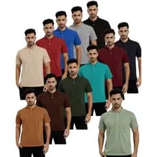 kit 3 Camisas  Masculina Gola Polo Lisa Com Bolso 100% Algodão Verão