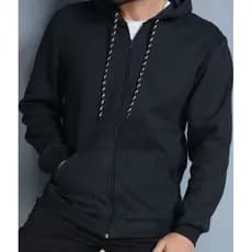 Blusa Masculina De Frio Com Zíper Em Moletom FLANELADO Com Capuz