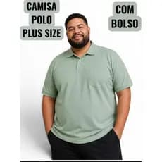 Camisa Polo Plus Size Masculina Com Bolso Piquet Premium Algodão G1 G2 G3