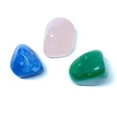 Equilíbrio Das Emoções | Pedras Naturais | Quartzo Rosa, Verde E Azul | Kit Mini Cristais