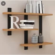 Nicho de parede decorativo estilo industrial 3 prateleira de madeira para quartos cozinhas escritórios