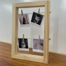 Quadro decorativo  / porta retrato /com 2 Varal de sisal para fotos e polaroid e decoração casa