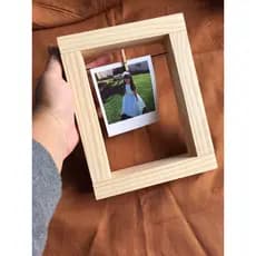 kit com 10 porta retrato 12X16 vertical rústicos vazados estilo varal de pinus com prendedor madeira