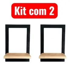 kit com 2 nicho 1 prateleira  decorativo sala quarto nicho de decoração madeira moldura pinus