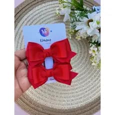 Par de Laços Infantis Femininos para natal Cabelo | Presilha Bico de Pato | Laço Bebê dia das Criança Meninas