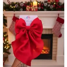 laço de natal Virgínia de tecido adulto/infantil estiloso com pontas presente de Natal
