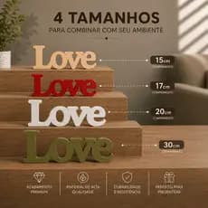 Letreiro Enfeite Love para Casa e Decoração para Sala