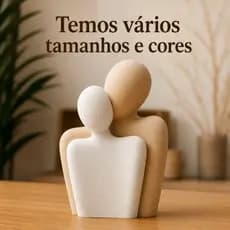 Estátua Casal Enfeite Decorativo Casa e Decoração para a Sala