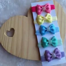 kit 5 Laços Bebê Infantil Faixas lacinho