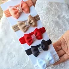 kit 5 Laços Bebê Infantil Faixas lacinho bebe menina laços infantil, faixinha bebe cor neutras