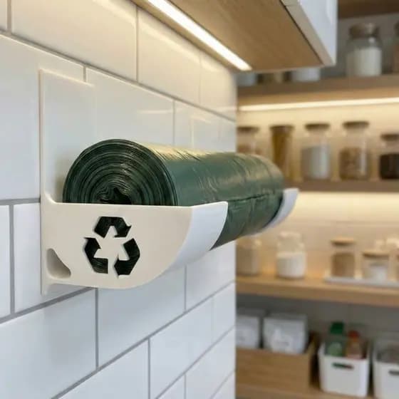 Suporte Organizador Rolo Sacos Plásticos Praticidade Organização Inteligente Cozinha Armários
