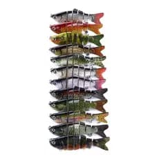 Isca Artificial Lambari Articulado De 06 Segmentos e 10,2cm e 18 gramas Para Tucunaré Robalo Dourado Black Bass Traíra