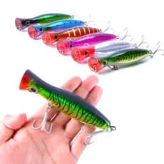 Isca Artificial Popper de Superficie de 13 cms e 43 gramas para Robalo Tucunaré Traíra Black Bass Dourado