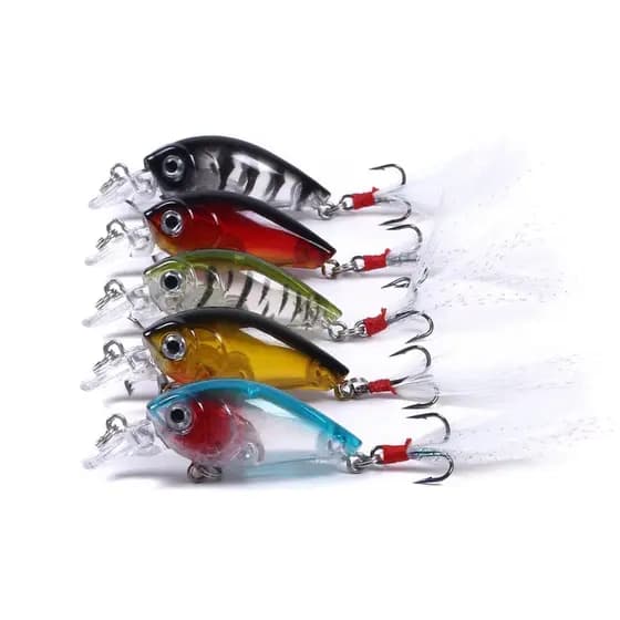 Kit 05 Iscas Artificiais Importadas Meia Água de 4,5 cms e 4 gramas Pesca Dourado Tucunaré Traíra Black Bass Robalo