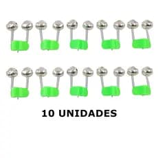 Kit 10 Sino Duplo Alarme Para Vara De Pesca Suporte Sinalizador Guizo Sininho