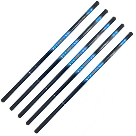 Kit com 05 Vara Telescópica De Pesca de mão Ultra Leve com 1,80m 2,40m 3,00m 3,60m 4,00m 5,00m 5,40m em fibra de vidro e carbono Tilapias represas pesqueiro