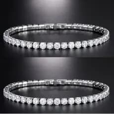 Pulseira Riviera 4mm Ice Cravejado Inoxidável Zircônia AA+