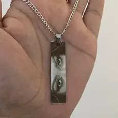 Colar com Pingente Olhar Personalizado – Presente em Aço Inoxidável