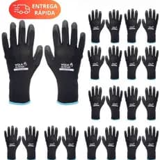 Kit 12 Pr Luva Epi Mecanico Segurança Multitato Manutenção Tatil Antiestatica Pedreiro Multiuso Volk