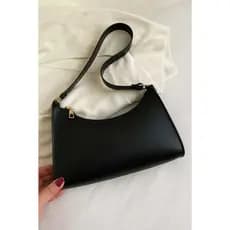 Bolsa Baguete Pequena de Ombro em Material Sintético – Estilo Casual e Elegante com alça fixa