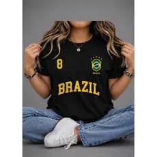 camiseta feminina copa Brasil torcedora em malha Premium confortável e leve envio imediato!