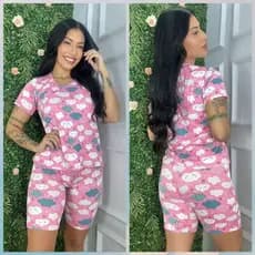 pijama pescador short dool com mangas suede