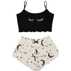 Cropped Shortinho Feminino Baby Doll Ondinha Virgínia