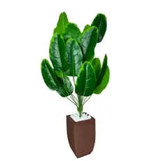 Planta Artificial Bananeira + Vaso Polietileno + Pedras Decorativas