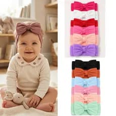 Laços de Cabelo Infantil Faixa de Cabelo Bebê Tiara/Turbante  Cabelo Infantil Menina Kit 3 e 6 Peças