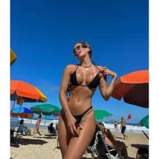biquíni fita para marquinha moda verão fio dental praia com regulagem cortininha