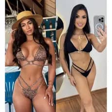 Kit 2 Biquínis Femininos com Bojo Alça Regulável Moda Praia primavera Verão 2025 com detalhes tira argola fio diferente