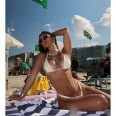 biquíni fita fio dental cortininha com regulagem de fazer bronze de amarrar moda praia bikini alça