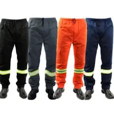 Calça Brim Trabalho Reforçado com FAIXA REFLETIVA Uniforme Profissional
