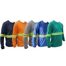 Kit 4 Camiseta Trabalho Manga Longa Com FAIXA REFLETIVA Construção Rodovia