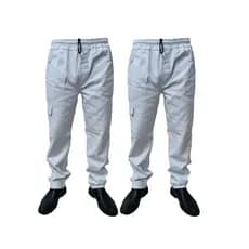 Kit 2 Calça Trabalho Tecido BRIM 100% Algodão Costura Dupla REFORÇADA Uniforme Profissional BRANCA