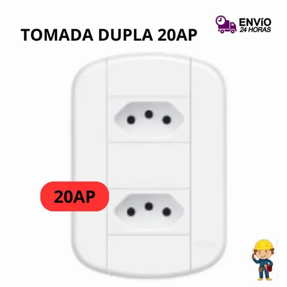 Tomada Dupla 20AP Blanc+ Branca - Fame