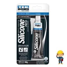 Silicone Alta Temperatura Preto 50g TekBond BLISTER