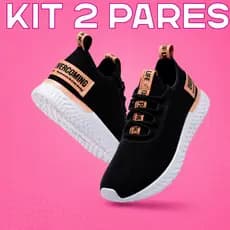 Kit 2 Pares Tenis Academia Feminino Masculino Estiloso Corrida Dia a Dia Leve Macio Sapato Fitness