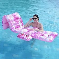 Poltrona Flutuante Inflável Piscina com Porta-Copos – Colchão Inflável para Lazer Verão