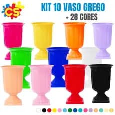 Kit 10 Vaso Grego várias cores- Decoração- Festa de aniversário- Combo Festa