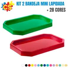 Kit 2 Bandeja Mini Lapidada - Várias Cores
