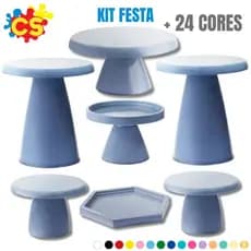 Kit - 1 Bol Cake Slim 22x11, 1 Bol Redonda 20x11, 2 Bol Cake Slim 17x20 cm, 2 Mini Slim, 1 Sextavada