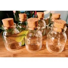 6 Potes de vidro com tampa rolha cortiça 50ml.