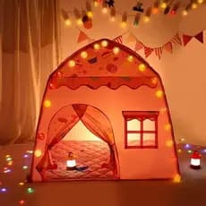 Barraca Infantil Menina Rosa Doce Com Luz 1.3M Cabana Tenda Princesa Grande Menor Preco Promocao