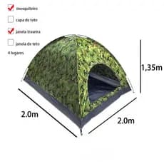Barraca camping adulto 4 lugares pessoas promoção barraca de acampamento camuflada tenda menor preço
