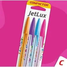 Caneta Esferográfica 1.0mm 4 Cores JetLux Compactor| VOLTA ÁS AULAS